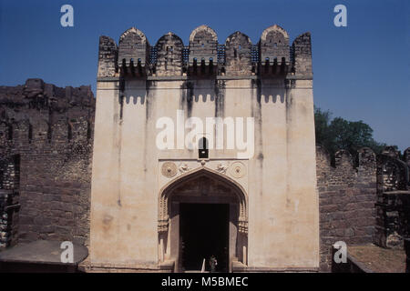 Porte de Bala Hissar, Golconda fort, Hyderabad, Andhra Pradesh, Inde Banque D'Images