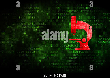 Science concept : Microscope sur fond numérique Banque D'Images