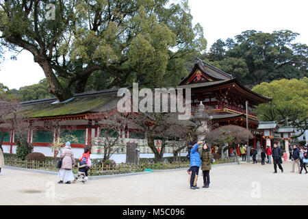 Les détails de l'architecture de temple Dazaifu Tenmangu, à Fukuoka, au Japon. Prise en février 2018 Banque D'Images