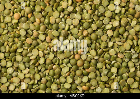 Pois cassés bio vert close up full frame Banque D'Images