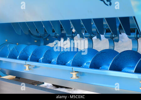 Machines agricoles, close-up de pièces de moissonneuse-batteuse Banque D'Images