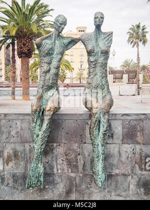 Barcelone, Espagne-17 février, 2018 : La sculpture Parella par Lautaro Diaz à Port Vell Banque D'Images