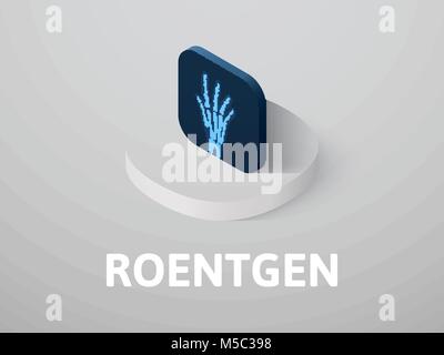 Icône isométrique roentgen, isolée sur un fond de couleur Illustration de Vecteur