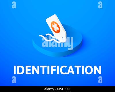 Icône isométrique d'identification, isolée sur un fond de couleur Illustration de Vecteur