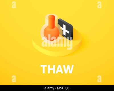 Icône isométrique de dégel, isolée sur un fond de couleur Illustration de Vecteur
