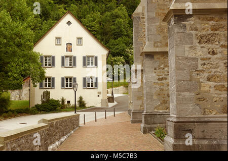 La construction dans le centre de Vaduz, Liechtenstein Banque D'Images