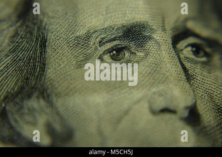 Macro Shot vingt dollars Banque D'Images