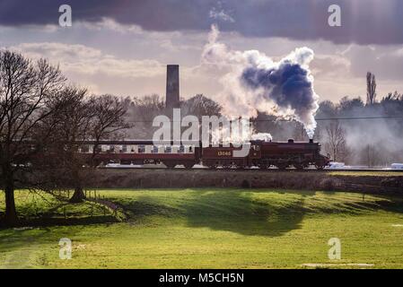 Sur le vapeur Vintage East Lancashire railway. Banque D'Images