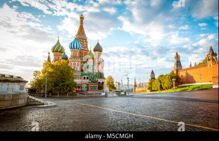 La Cathédrale Saint-Basile sur la Place Rouge à Moscou, Russie Banque D'Images