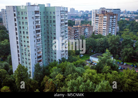 Photographie aérienne de la ville de Moscou en Russie, région VDNH Banque D'Images