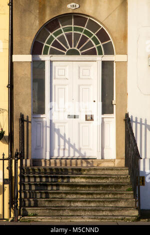 WEYMOUTH, DORSET, UK - le 26 décembre 2017. Rez-de-chaussée façade d'une maison du début du 19e siècle, Dorset, sur la côte sud de l'Angleterre, Royaume-Uni, 26 Décembre Banque D'Images