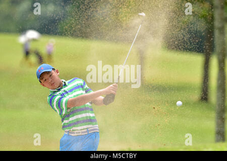 Danau, UKM Bangi - 10 février : Austin Zi Ming joue son bunker sur le 7e trou lors de la première ronde du Championnat Junior à Danau Danau Golf Banque D'Images