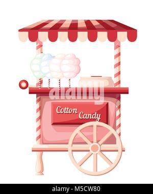 Barbe rose panier kiosque sur le portable pour roues magasin idée festival vector illustration isolé sur fond blanc page de site web et mobile app Illustration de Vecteur