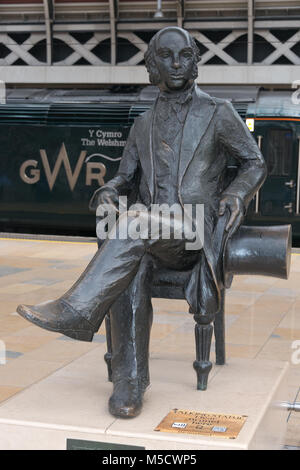 Statue de Brunel à la gare de Paddington Banque D'Images