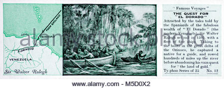 Voyages - célèbre Sir Walter Raleigh et la recherche d'un 'El Dorado' expedition 1595 Banque D'Images