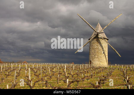 Moulin à vent français. Le moulin de Courrian est située dans le département de la Gironde en Aquitaine dans le sud-ouest de la France Banque D'Images