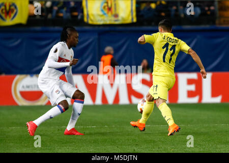 Villareal, Espagne. Feb 22, 2018. Costa de Villarreal au cours de l'UEFA Europa League match joué sur Ceramica Stadium entre Villarreal CF et l'Olympique Lyonnais, le 22 février 2018. Photo : Oscar J. Barroso / AFP7 Crédit : CORDON PRESS/Alamy Live News Crédit : CORDON PRESS/Alamy Live News Banque D'Images