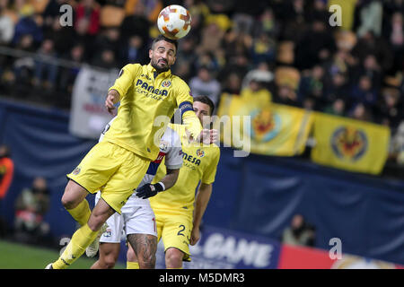 Villarreal, Espagne. Feb 22, 2018. Mario Gaspar de Villarreal CF au cours de l'UEFA Europa League round de 32 2ème leg match de football entre Villarreal CF vs Olympique Lyonnais à La Ceramica Stadium le 10 février 2018. Más Información Gtres Crédit : Comuniación sur ligne, S.L./Alamy Live News Banque D'Images