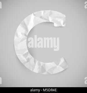 Lettre faite par papier froissé avec ombres, vector Illustration de Vecteur