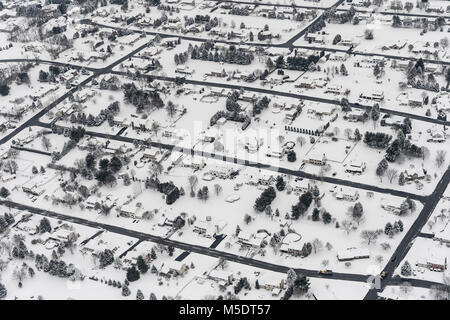 Vue aérienne de champs de neige Banque D'Images