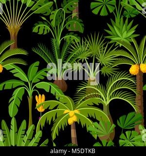 Modèle transparent avec des palmiers tropicaux. Plantes tropicales exotiques Illustration de nature jungle Illustration de Vecteur