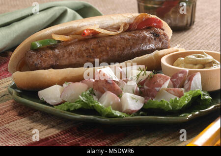 Sandwich Saucisse farcis Banque D'Images