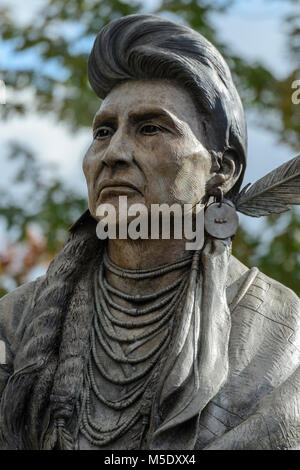 Amérique du Nord, Etats-Unis, nord-ouest du Pacifique, de l'Oregon,Wallowa Comté, Joseph, le chef Joseph statue, Banque D'Images