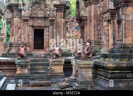 Temple de Banteay Srei près de Angkor, Cambodge Banque D'Images