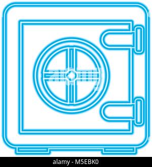 Coffre-fort métallique avec porte fermée de l'argent de la sécurité de stockage Illustration de Vecteur