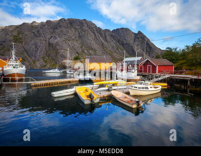 Pêche en Norvège Villange Nusfjord Banque D'Images