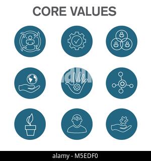 Les valeurs de base de la responsabilité sociale de droit - Éthique des affaires et de fiducie Illustration de Vecteur