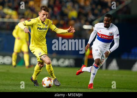 22 février 2018, Estadio de La Ceramica, Villarreal Espagne ; l'UEFA Europa League Football, série de 16, deuxième manche, Villarreal contre Olympique Lyon ; Villarreal player Raba Banque D'Images