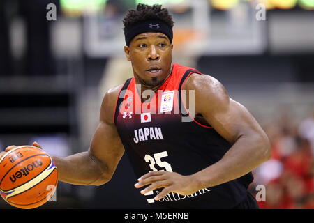 Kanagawa, Japon. Feb 22, 2018. Ira Brown (JPN) Basket-ball : Coupe du Monde de la FIBA 2019 Premier tour qualificatif asiatique entre le Japon 69-70 Taipei chinois à Yokohama International Piscine à Kanagawa, Japon . Credit : Naoki Nishimura/AFLO/Alamy Live News Banque D'Images