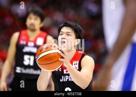 Kanagawa, Japon. Feb 22, 2018. Naoto Tsuji (JPN) Basket-ball : Coupe du Monde de la FIBA 2019 Premier tour qualificatif asiatique entre le Japon 69-70 Taipei chinois à Yokohama International Piscine à Kanagawa, Japon . Credit : Naoki Nishimura/AFLO/Alamy Live News Banque D'Images