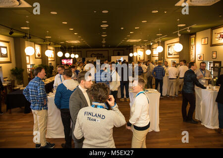 Gangneung, Corée du Sud. Feb 22, 2018. Une réception pour la Finlande athlètes pendant les Jeux Olympiques d'hiver de Pyeongchang 2018. Credit : Mark Avery/ZUMA/Alamy Fil Live News Banque D'Images