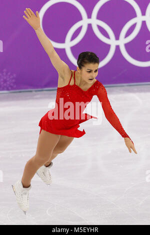 Gangneung, Corée du Sud. Feb 23, 2018. Ivett toth de la Hongrie fait concurrence au cours de la Ladies Single Skating patinage libre au Jeux Olympiques d'hiver de PyeongChang 2018 à Gangneung Ice Arena le vendredi 23 février, 2018. Crédit : Paul Kitagaki Jr./ZUMA/Alamy Fil Live News Banque D'Images