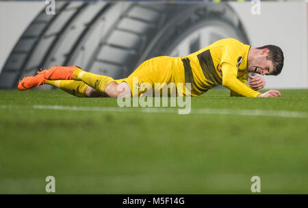 22 février 2018, l'Italie, Bergamo : le football, l'UEFA Europa League, ronde de 32, deuxième manche : Atalanta Bergame vs Borussia Dortmund. Dortmund's Christian Pulisic se trouve sur le terrain. Photo : Bernd Thissen/dpa Banque D'Images