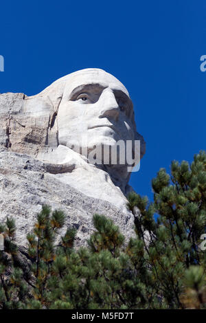 Le DAKOTA DU SUD...SD00011-00 - George Washington Presedent creusée dans une montagne à Mount Rushmore National Memorial. Banque D'Images