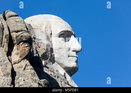 Le DAKOTA DU SUD...SD00013-00 - George Washington Presedent creusé dans une montagne à Mount Rushmore National Memorial. Banque D'Images