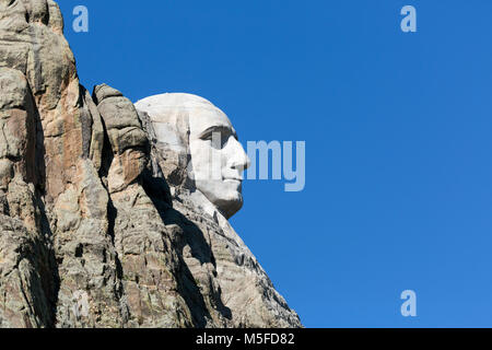 Le DAKOTA DU SUD...SD00014-00 - George Washington Presedent creusé dans une montagne à Mount Rushmore National Memorial. Banque D'Images