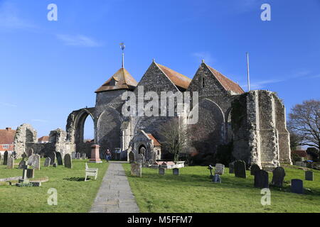 Eglise de Saint Thomas le Martyr (élévation ouest), St Thomas Street, Rye, East Sussex, Angleterre, Grande-Bretagne, Royaume-Uni, UK, Europe Banque D'Images