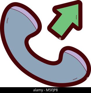 Couleur de la ligne d'appel téléphonique reçu signe icône téléphone vector illustration Illustration de Vecteur