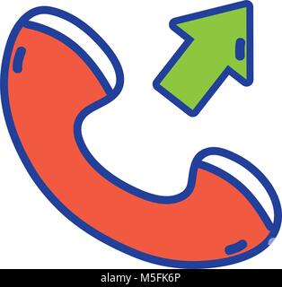 Appel téléphonique reçu pleine couleur de l'icône téléphone signe vector illustration Illustration de Vecteur