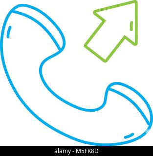 La ligne de couleur appel téléphonique reçu signe icône téléphone vector illustration Illustration de Vecteur