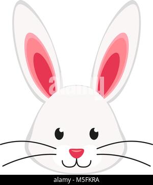 Bunny rabbit Cartoon icône face poster. Illustration de Vecteur