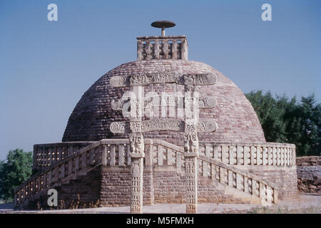 Grand Stupa n° 2 à Sanchi, Madhya Pradesh, Inde Banque D'Images