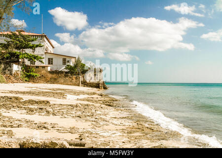 Maison en bord de mer à Stone Town Banque D'Images