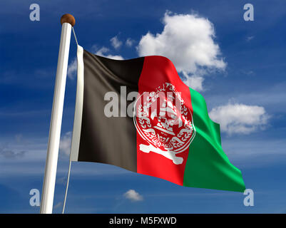 Drapeau de l'Afghanistan (with clipping path) Banque D'Images