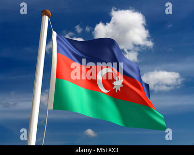 Drapeau de l'Azerbaïdjan (with clipping path) Banque D'Images