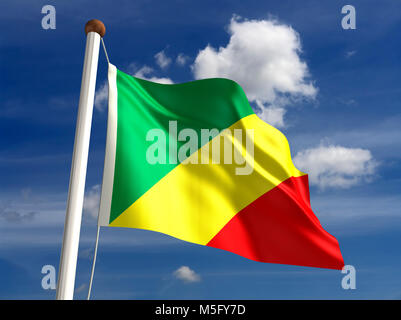 Drapeau Congo (with clipping path) Banque D'Images